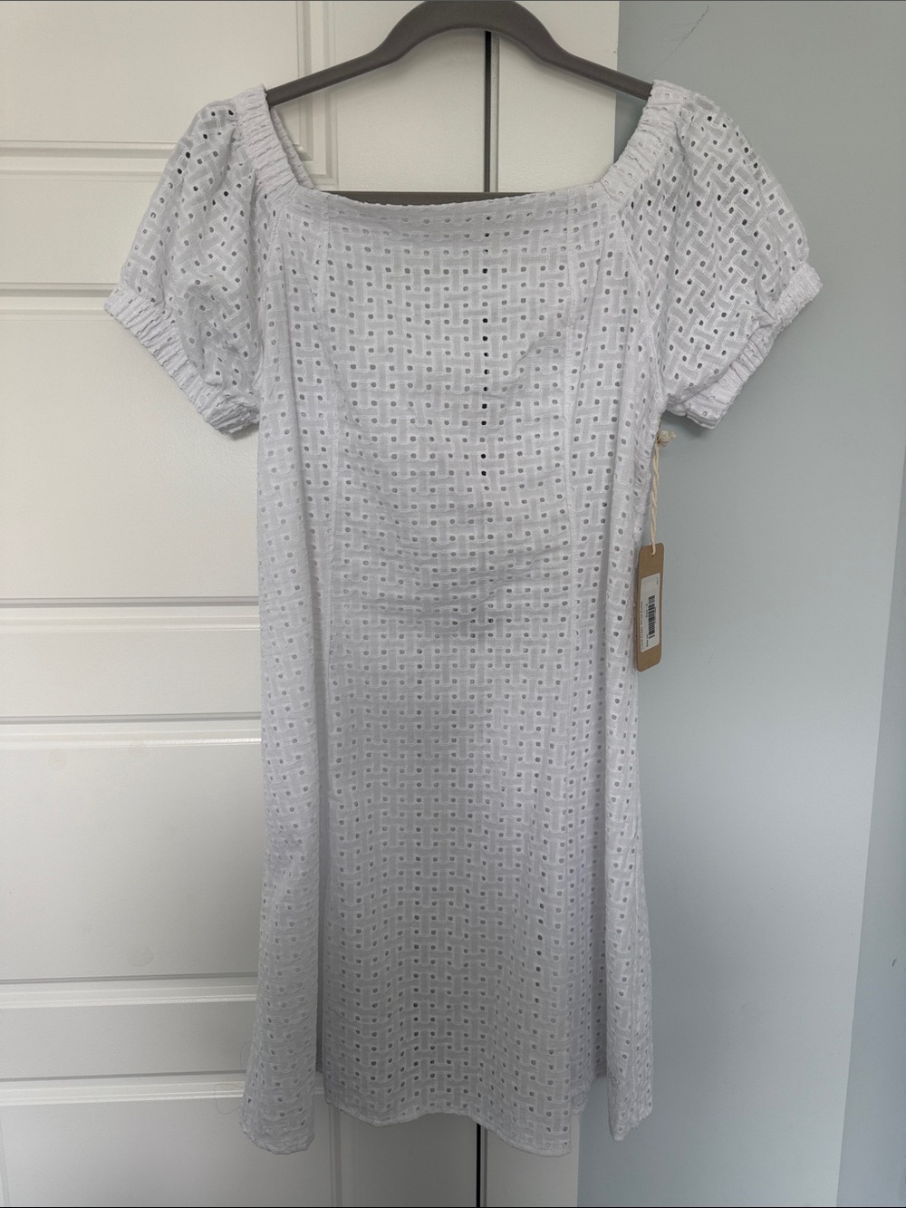 Albion Fit White Eyelet Mini Dress - Sz Small (NWT)